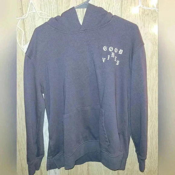 3/$15❤️Carbon Hooded Sweatshirt with Kangaroo Pocket & Words - Picture 2 of 5